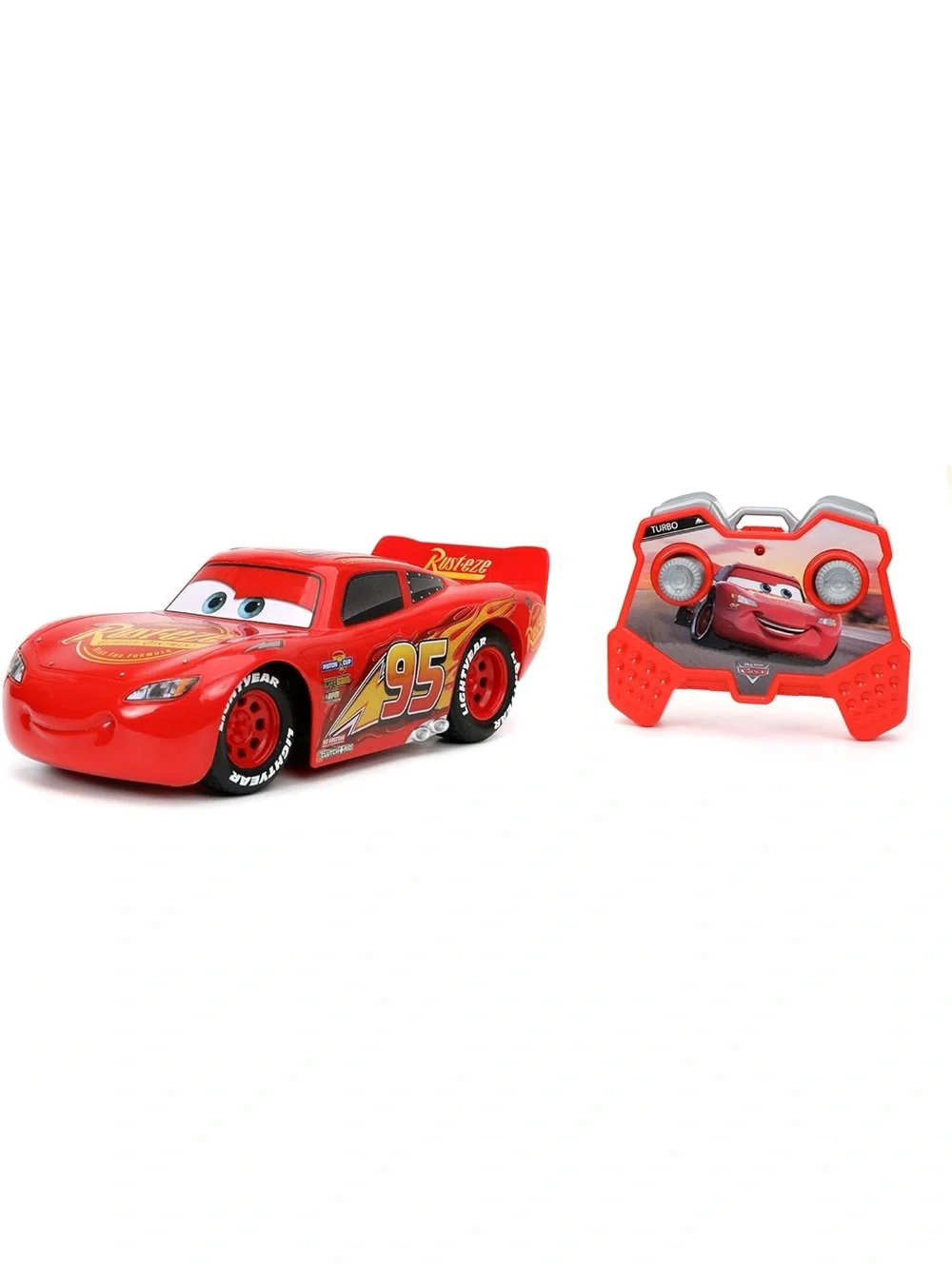 Disney Pixar Cars Lightning McQueen JADA 1:24 Scale RC Car W/Turbo 2.4 Ghz NEW
